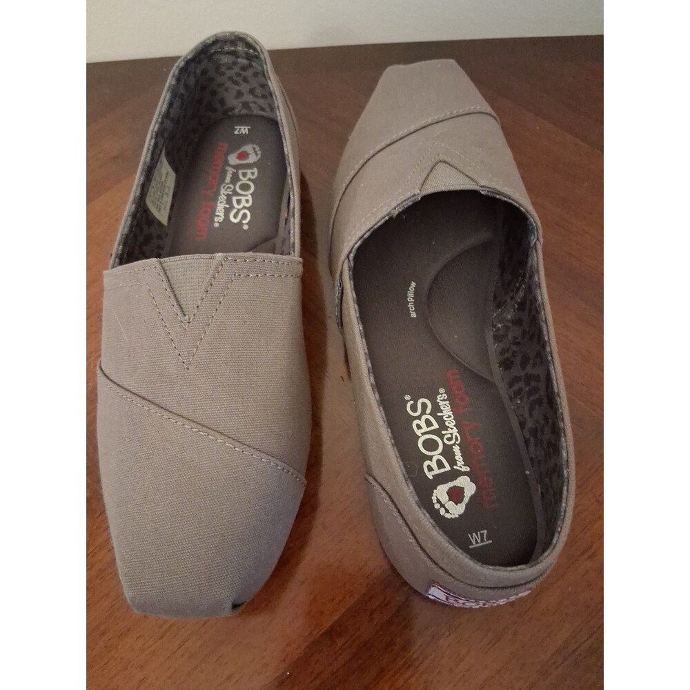 Skechers BOBS Shoes Womens 7 Plush Peace And Love Slip On Loafer Flats Taupe